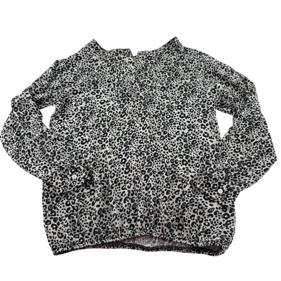 Ann Taylor LOFT Womens Petite Blouse Size XS Leopard Print Long Sleeve - Picture 1 of 4